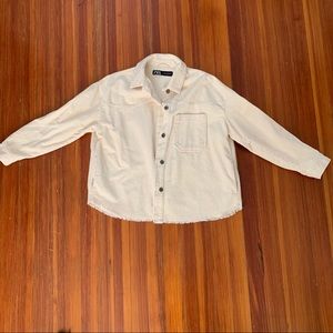 Zara Cream Corduroy Light Jacket